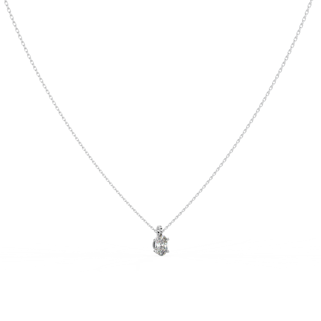 Solitaire Oval Lab Grown Diamond Pendant by Stefee