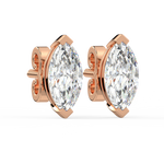 Load image into Gallery viewer, Solitaire Marquise Lab Grown Diamond Studs Earrings by Stefee