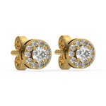 Load image into Gallery viewer, Lab Grown Diamond Round Halo Studs Earrings by Stefee