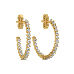 Load image into Gallery viewer, Inside-out Hoop Lab Grown Diamond Earrings by Stefee