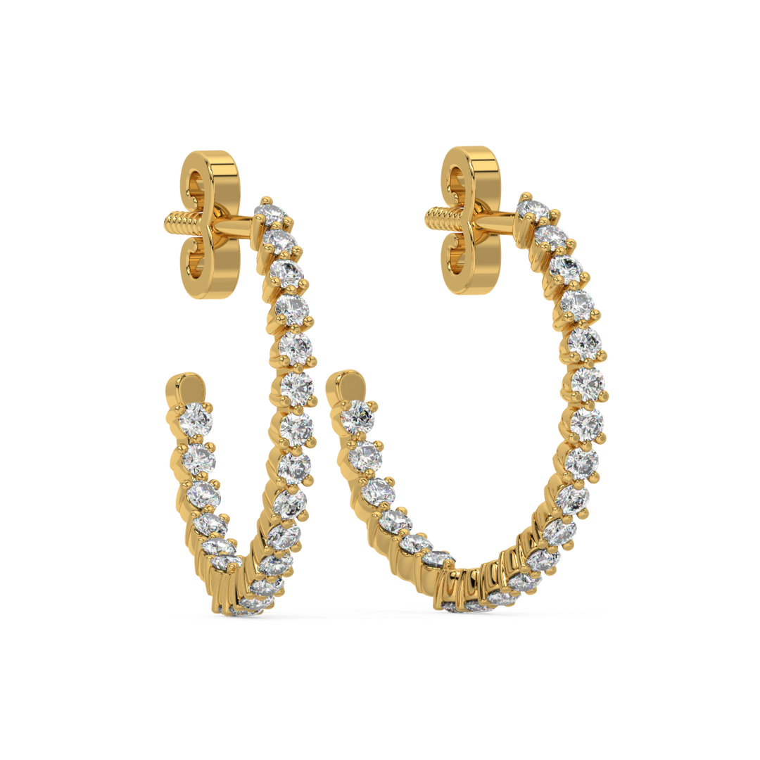 Inside-out Hoop Lab Grown Diamond Earrings by Stefee
