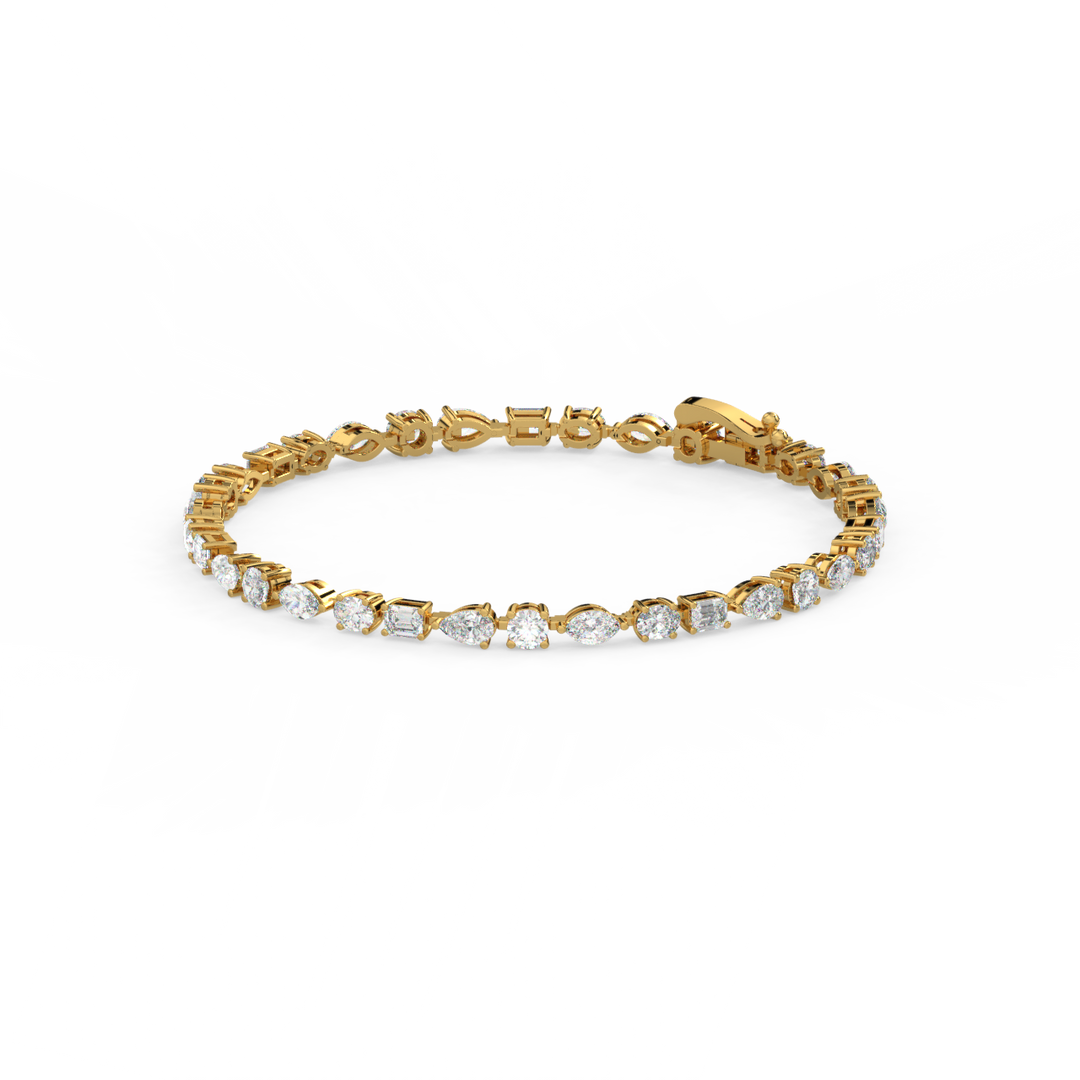 Small Multi-Shape Lab Grown Diamond Bracelet by Stefee