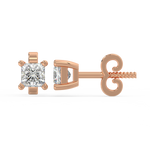 Load image into Gallery viewer, Solitaire Princess Lab Grown Diamond Studs Earrings by Stefee