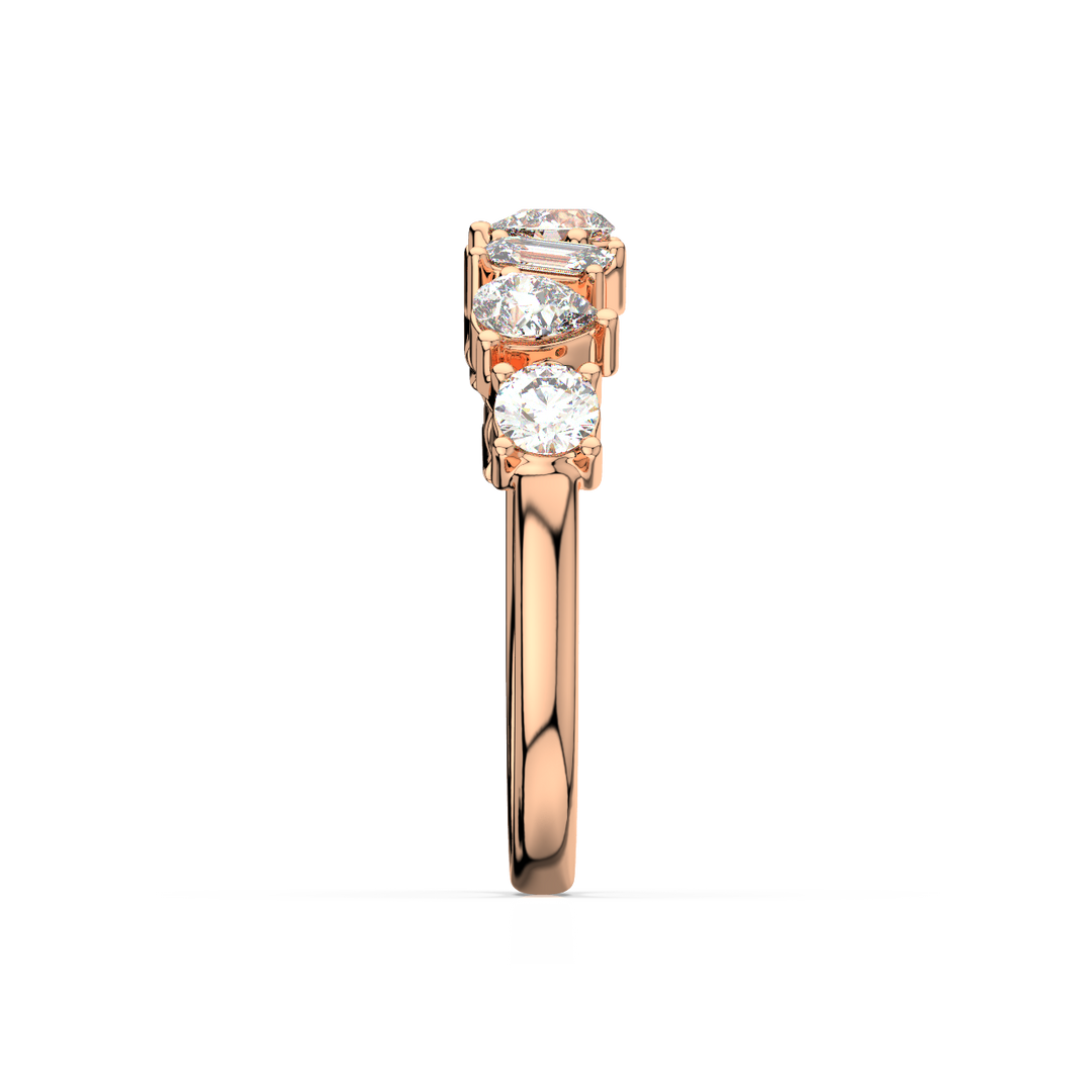 Multi-Shape Half Band Lab Grown - Engagement Diamond Ring by Stefee Jewels