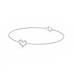 Load image into Gallery viewer, Open Heart Chain Lab Grown Diamond Bracelet by Stefee