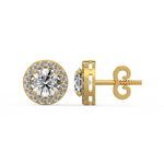 Load image into Gallery viewer, Lab Grown Diamond Round Halo Studs Earrings by Stefee