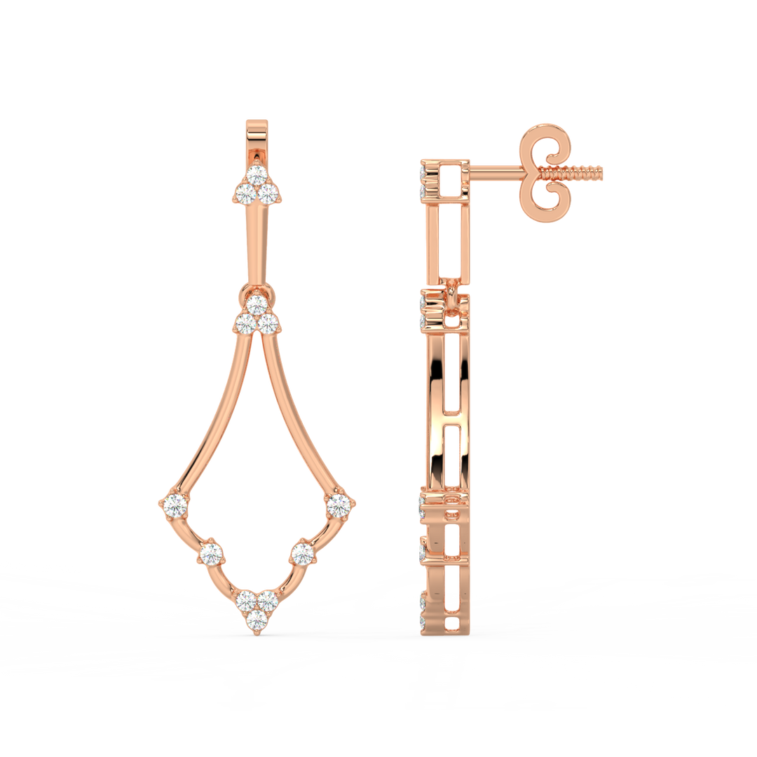 Glitter Streams Lab Grown Diamond Drop Earrings by Stefee Jewels