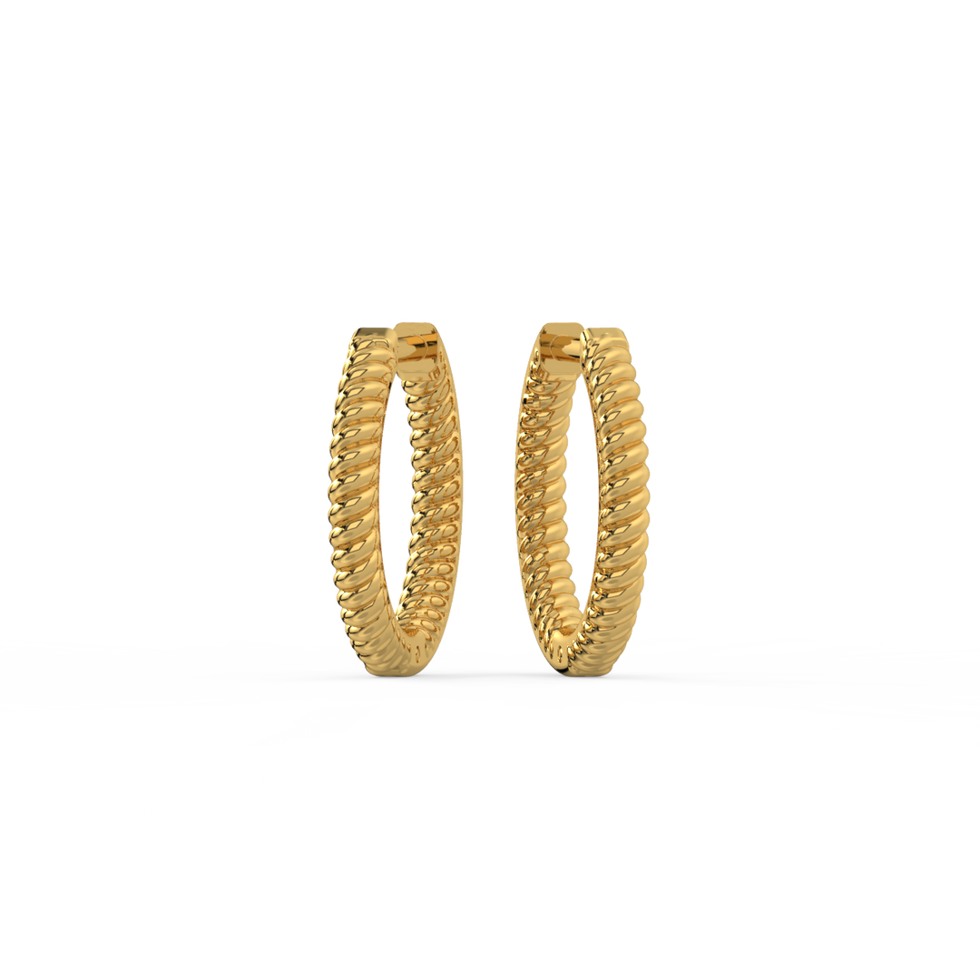 Braided Hoops Lab Grown Diamond Earrings by Stefee