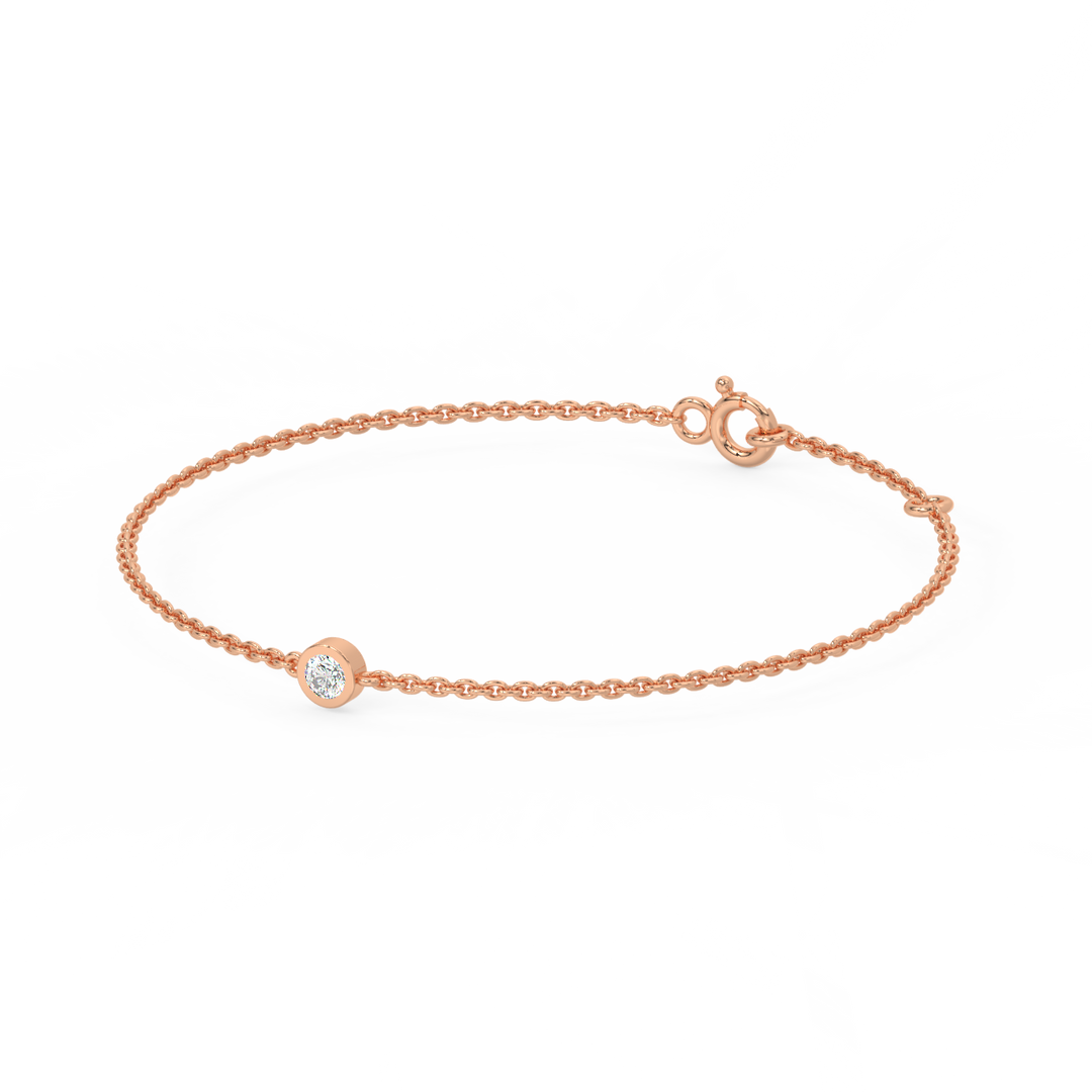 Bezel Set Lab Grown Diamond Bracelet by Stefee