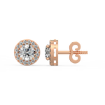 Load image into Gallery viewer, Round Halo Lab Grown Diamond Studs Earing by Stefee