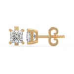 Load image into Gallery viewer, Solitaire Princess Lab Grown Diamond Studs Earrings by Stefee