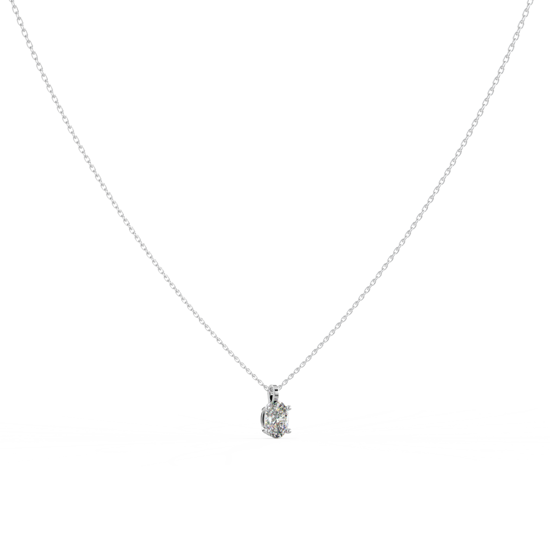 Solitaire Oval Lab Grown Diamond Pendant by Stefee