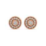 Load image into Gallery viewer, Trailing Round Halo Lab Grown Diamond Studs Earrings by Stefee