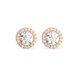 Load image into Gallery viewer, Lab Grown Diamond Round Halo Studs Earrings by Stefee
