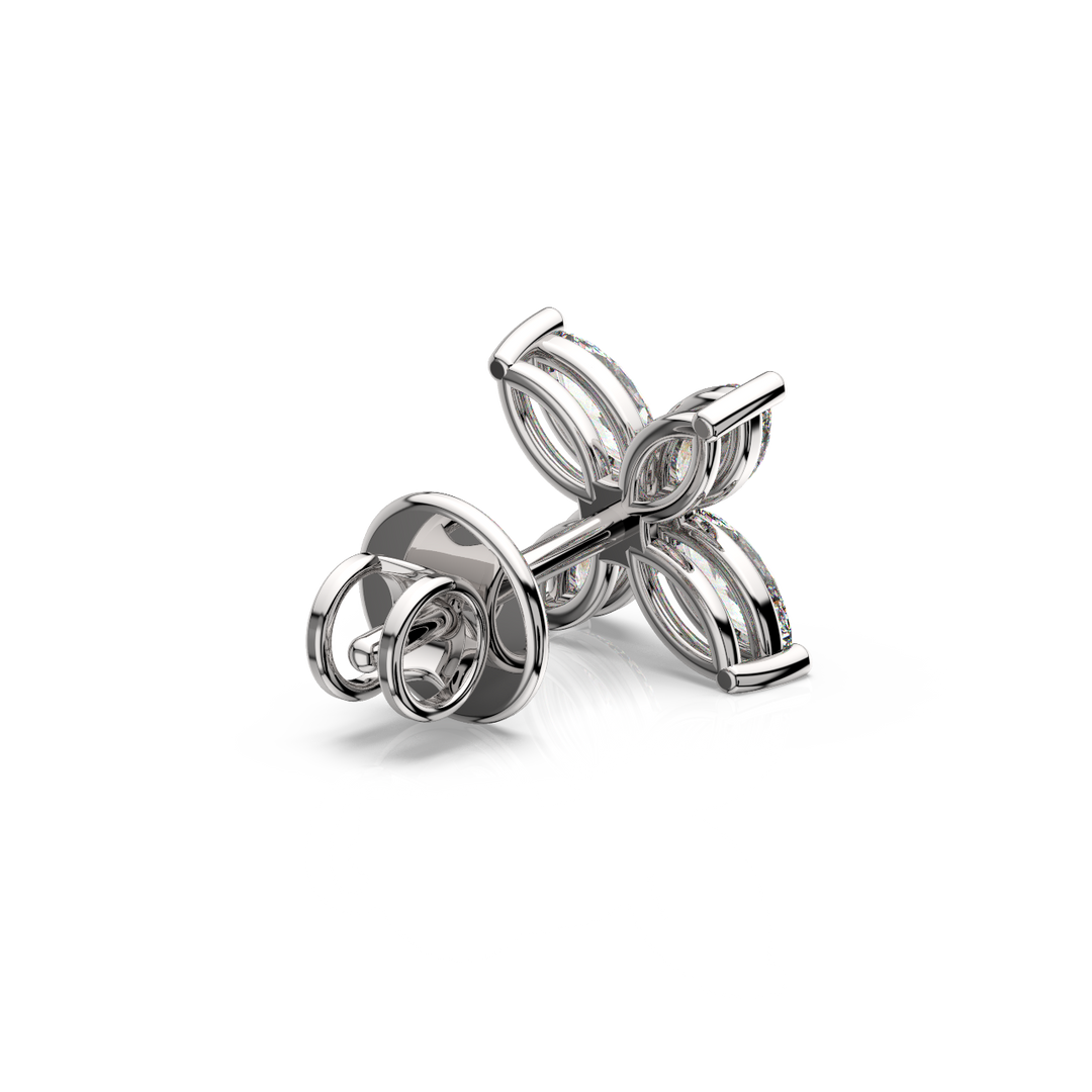 Marquise Flower Lab Grown Diamond Earrings by Stefee