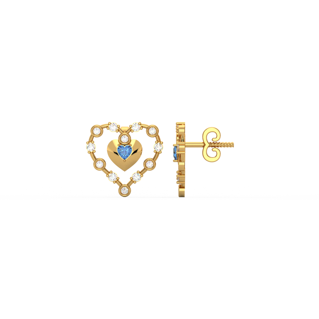 Connected Hearts  Lab Grown Diamond Studs By Stefee Jewels