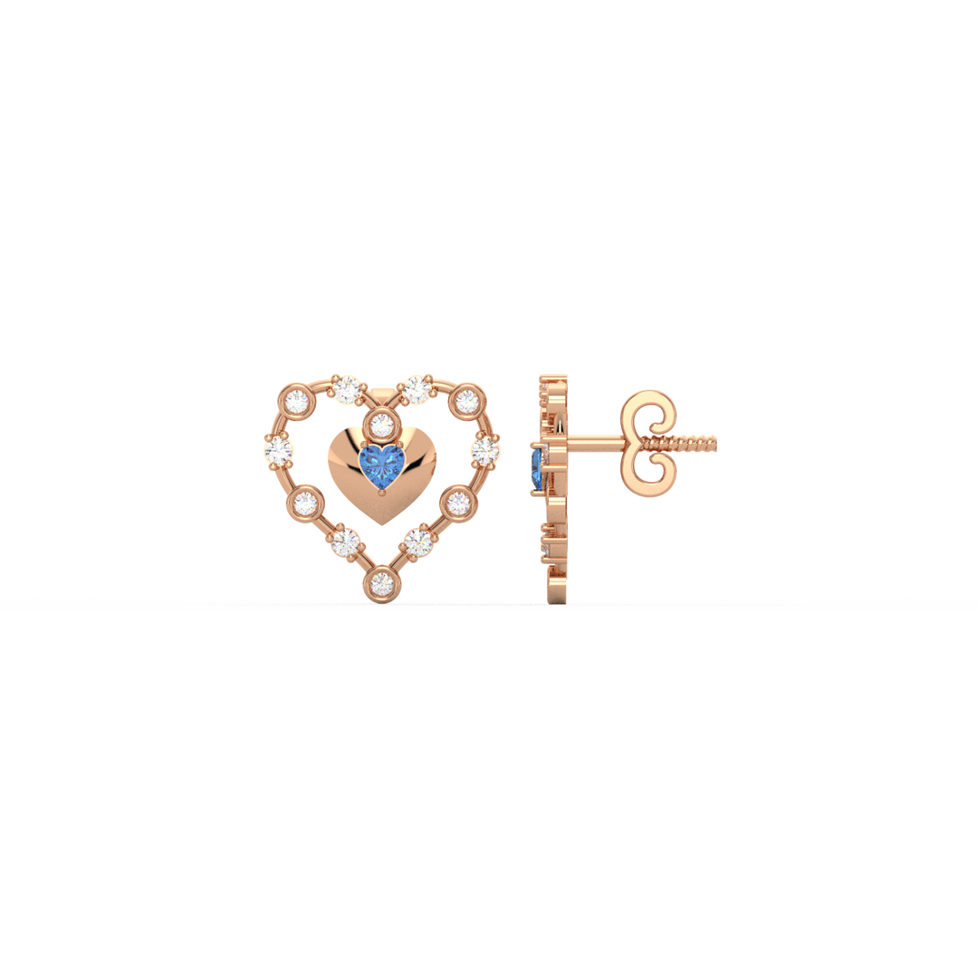 Connected Hearts  Lab Grown Diamond Studs By Stefee Jewels