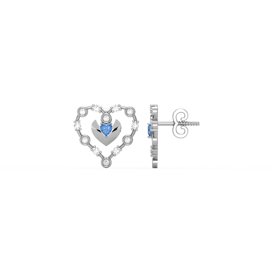 Connected Hearts  Lab Grown Diamond Studs By Stefee Jewels