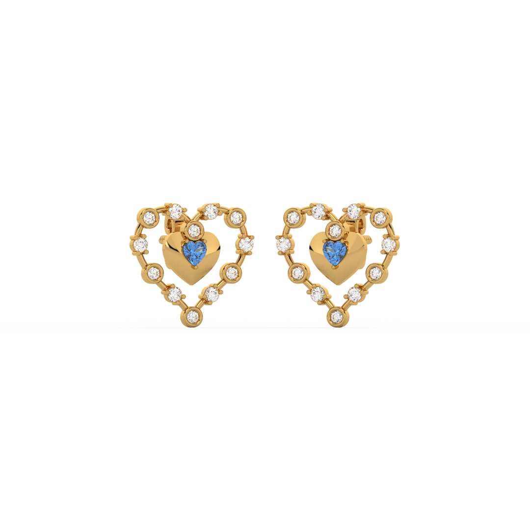 Connected Hearts  Lab Grown Diamond Studs By Stefee Jewels