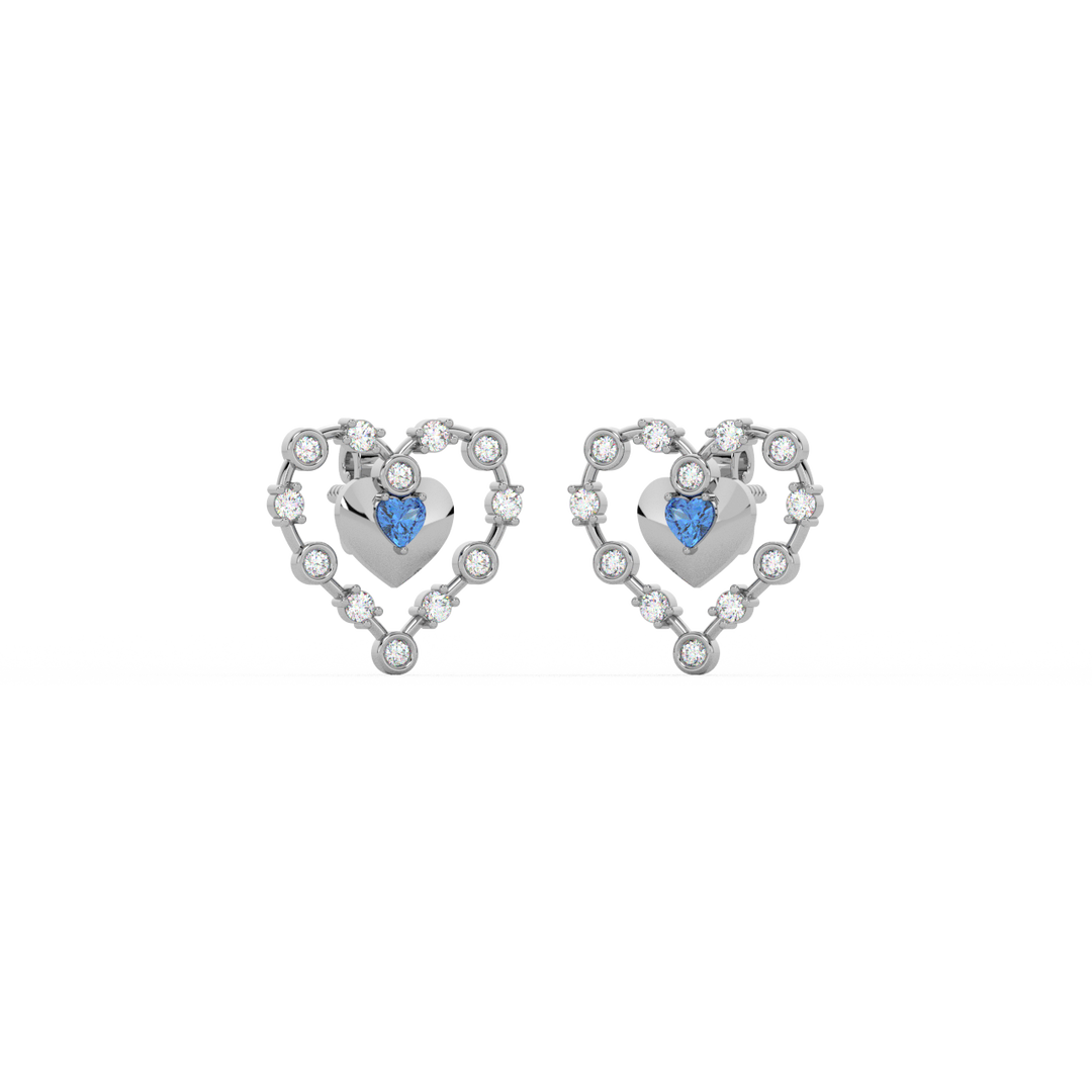 Connected Hearts  Lab Grown Diamond Studs By Stefee Jewels