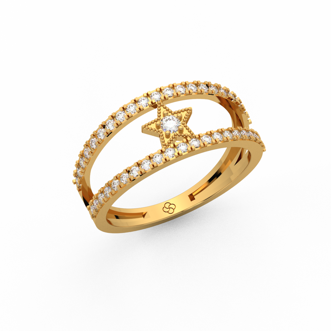The Round Star  Lab Grown Diamond Ring by Stefee Jewels