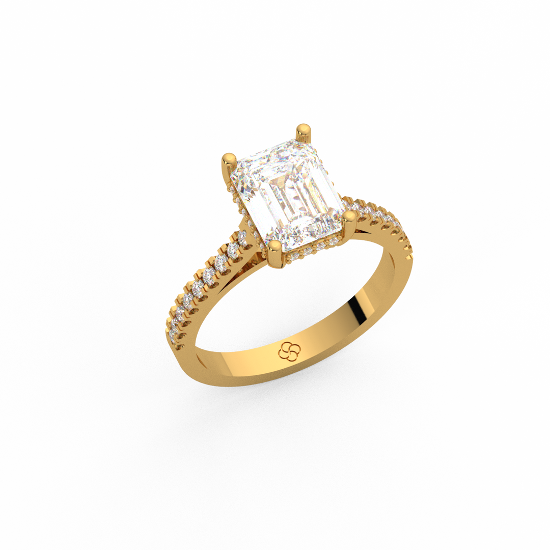 Emerald-Cut  Lab Grown Diamond  Ring by Stefee Jewels