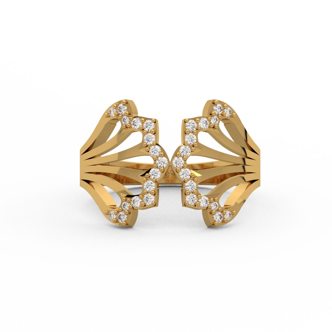 Mermaid Petals Shaped Lab Grown Diamond Ring by Stefee Jewels