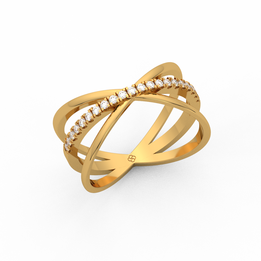 Criss-Cross  Lab Grown Diamond Ring by Stefee Jewels
