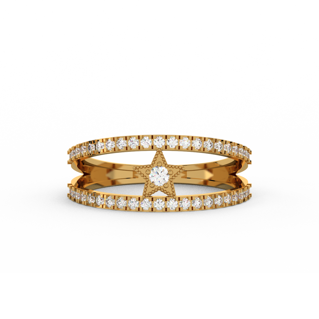 The Round Star  Lab Grown Diamond Ring by Stefee Jewels