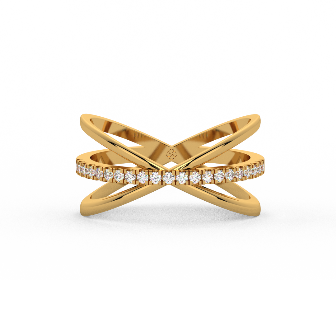 Criss-Cross  Lab Grown Diamond Ring by Stefee Jewels