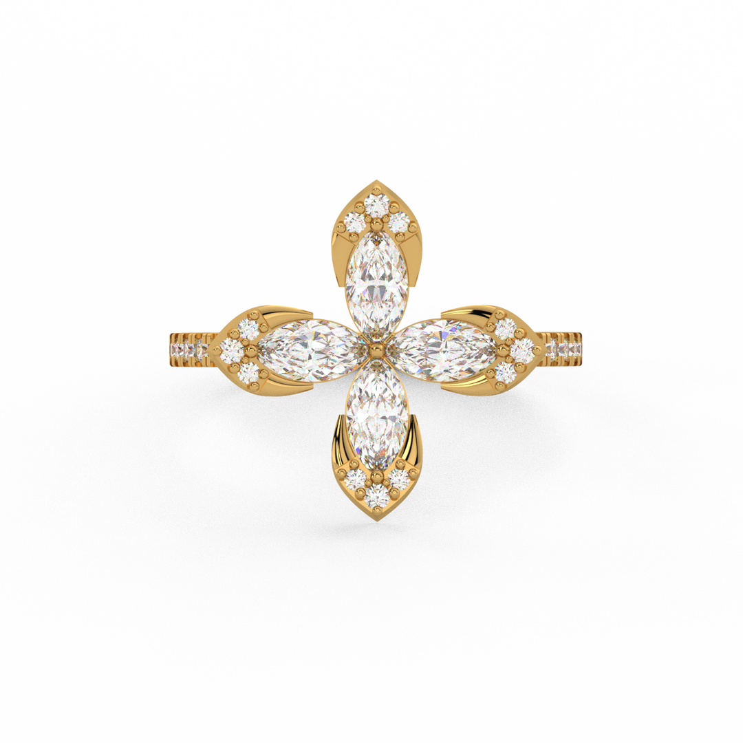 The 4- Lab Grown Diamond Petal  Ring by Stefee Jewels