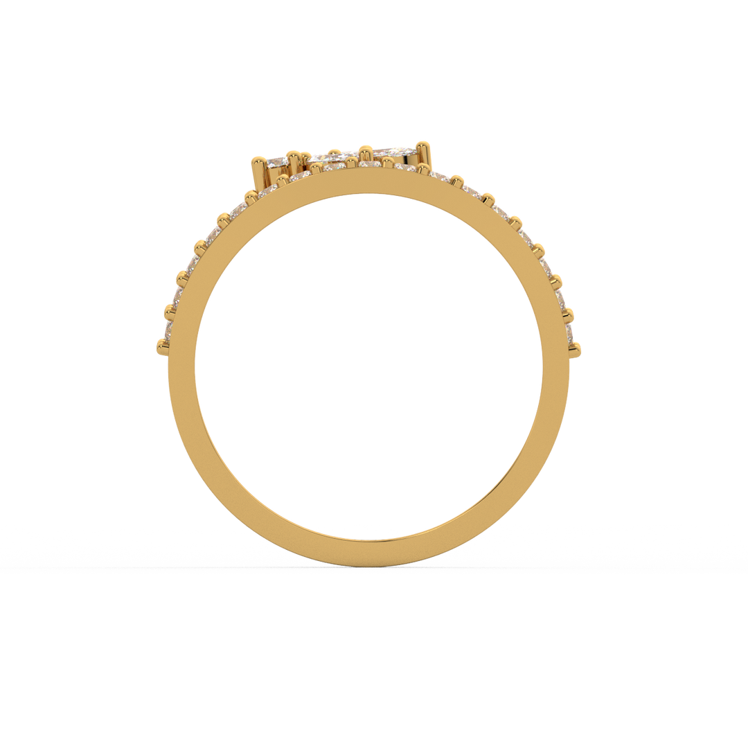 Spiral Left Petal Lab Grown Diamond Ring by Stefee Jewels