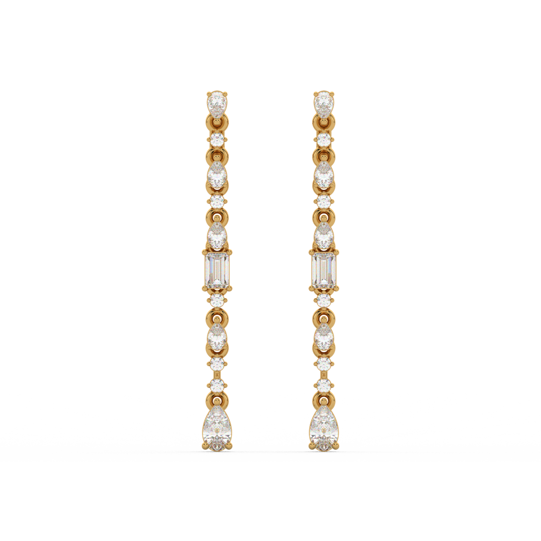Diamond Fringe Earrings  Studs By Stefee Jewels