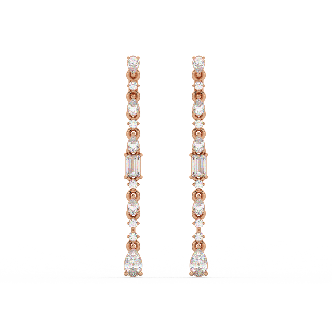Diamond Fringe Earrings  Studs By Stefee Jewels