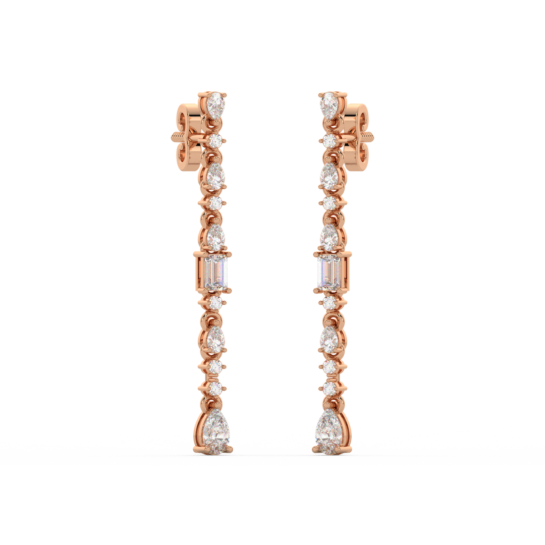 Diamond Fringe Earrings  Studs By Stefee Jewels
