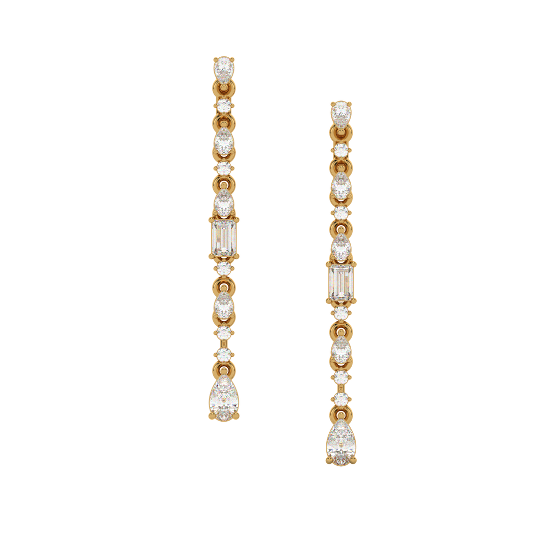 Diamond Fringe Earrings  Studs By Stefee Jewels