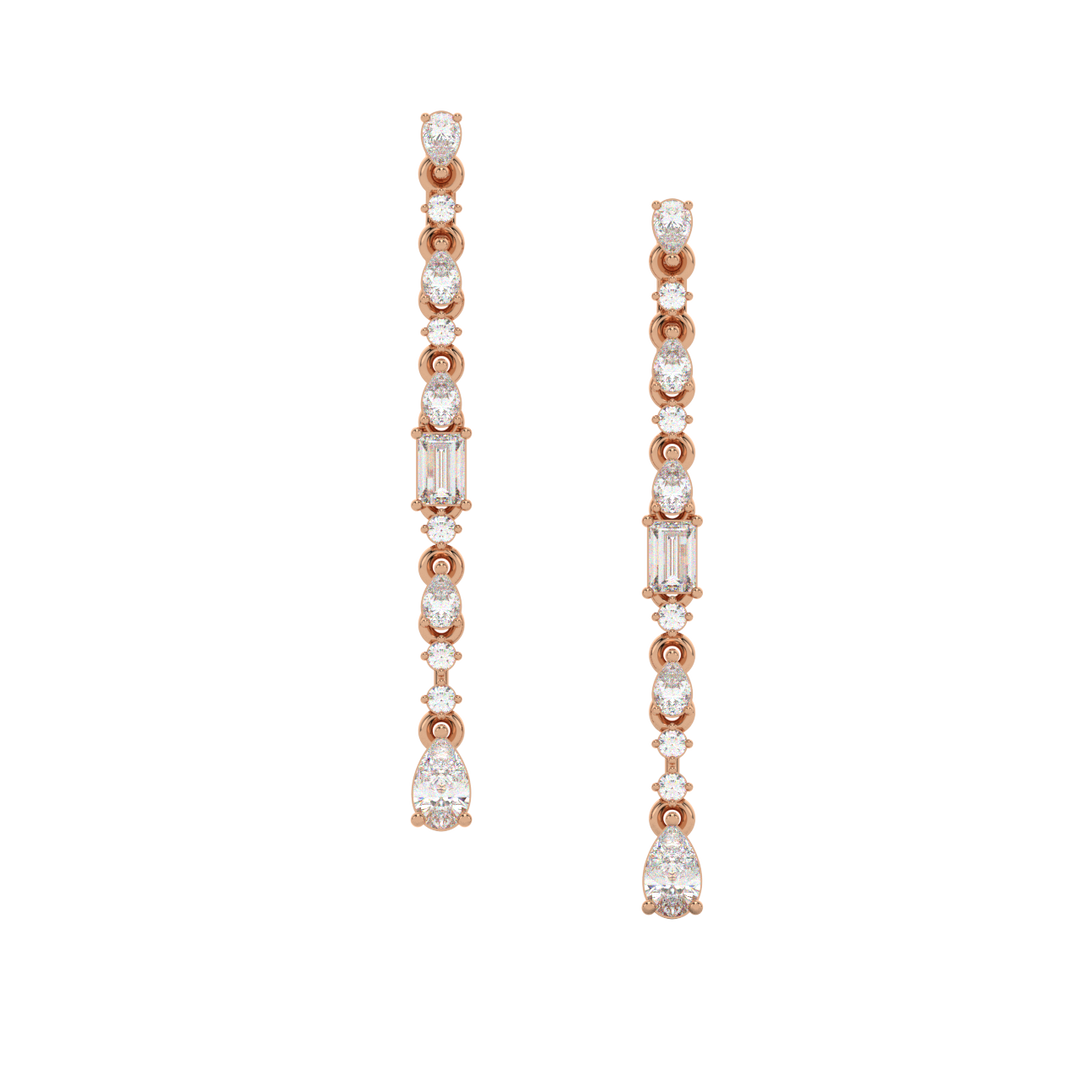 Diamond Fringe Earrings  Studs By Stefee Jewels