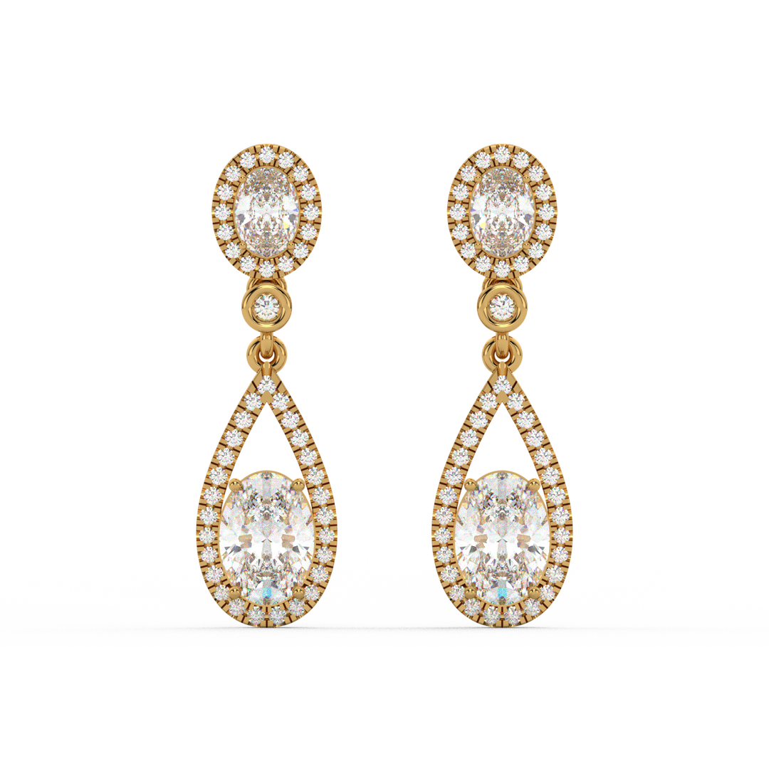 Brilliant Cut Lab Grown Diamond Halo Earrings By Stefee Jewels