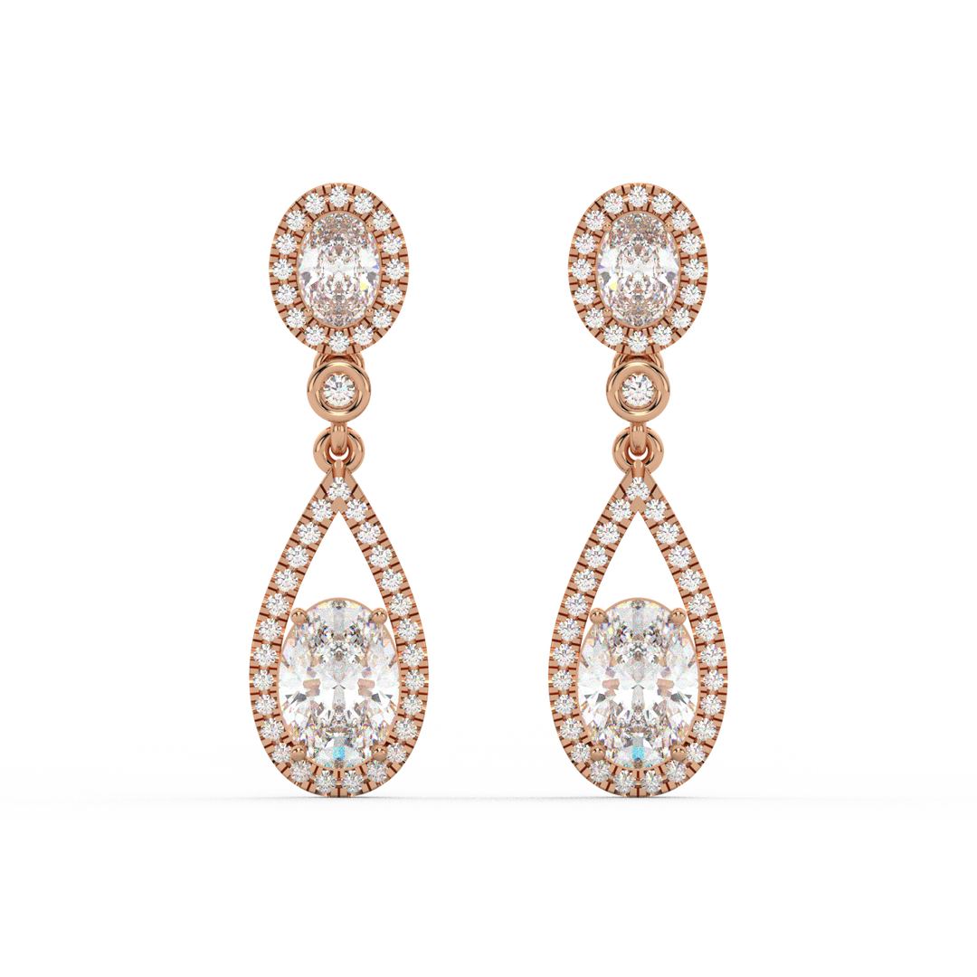 Brilliant Cut Lab Grown Diamond Halo Earrings By Stefee Jewels