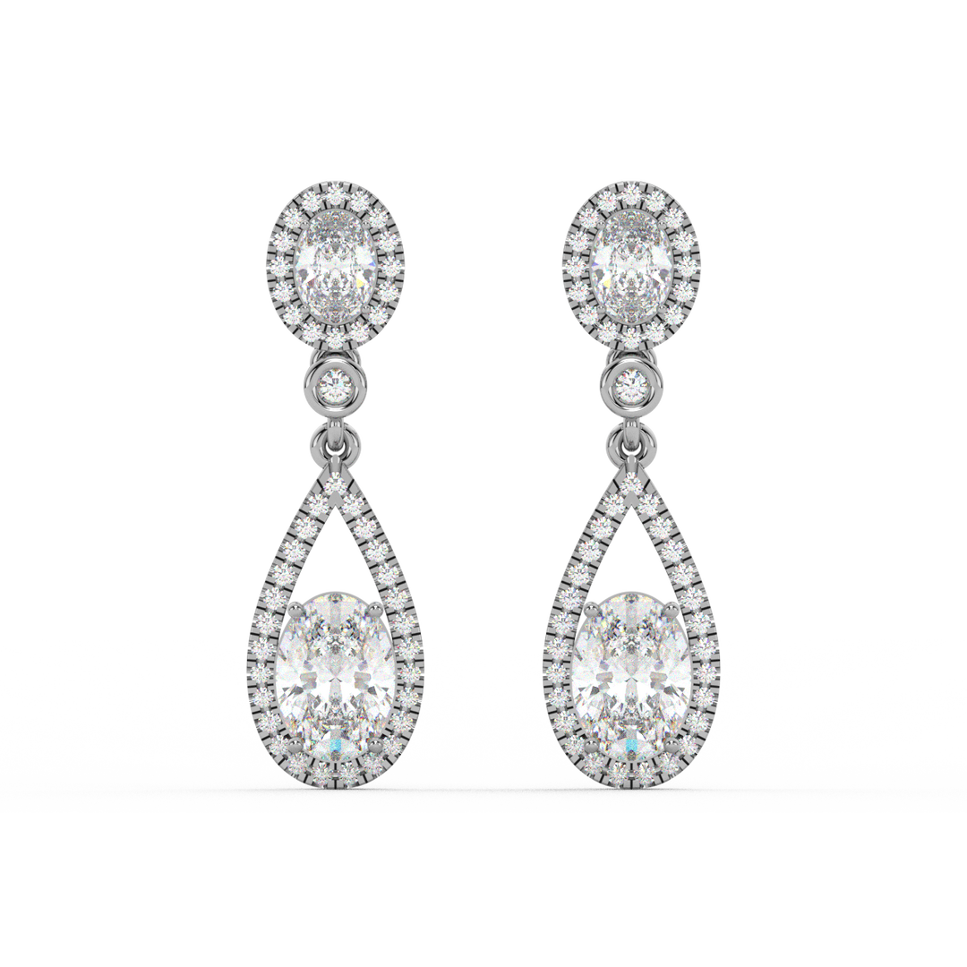 Brilliant Cut Lab Grown Diamond Halo Earrings By Stefee Jewels