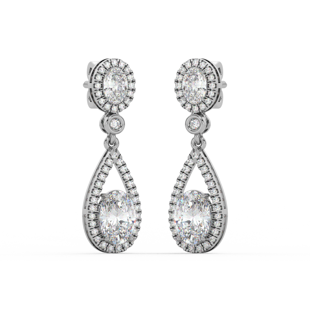 Brilliant Cut Lab Grown Diamond Halo Earrings By Stefee Jewels