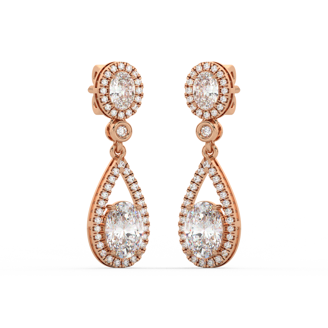 Brilliant Cut Lab Grown Diamond Halo Earrings By Stefee Jewels
