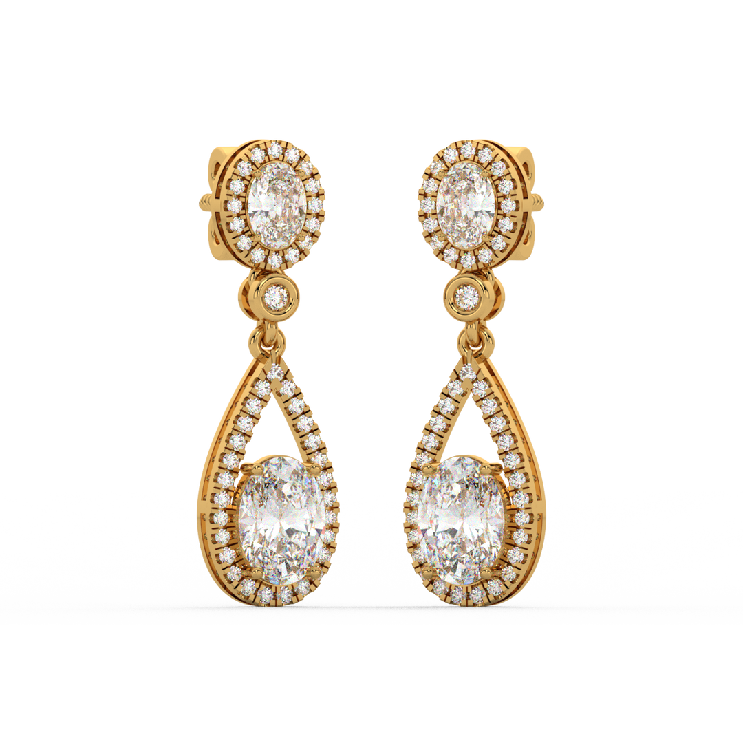 Brilliant Cut Lab Grown Diamond Halo Earrings By Stefee Jewels