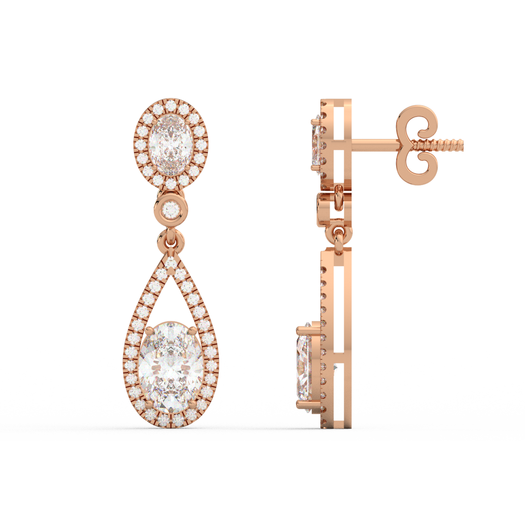 Brilliant Cut Lab Grown Diamond Halo Earrings By Stefee Jewels