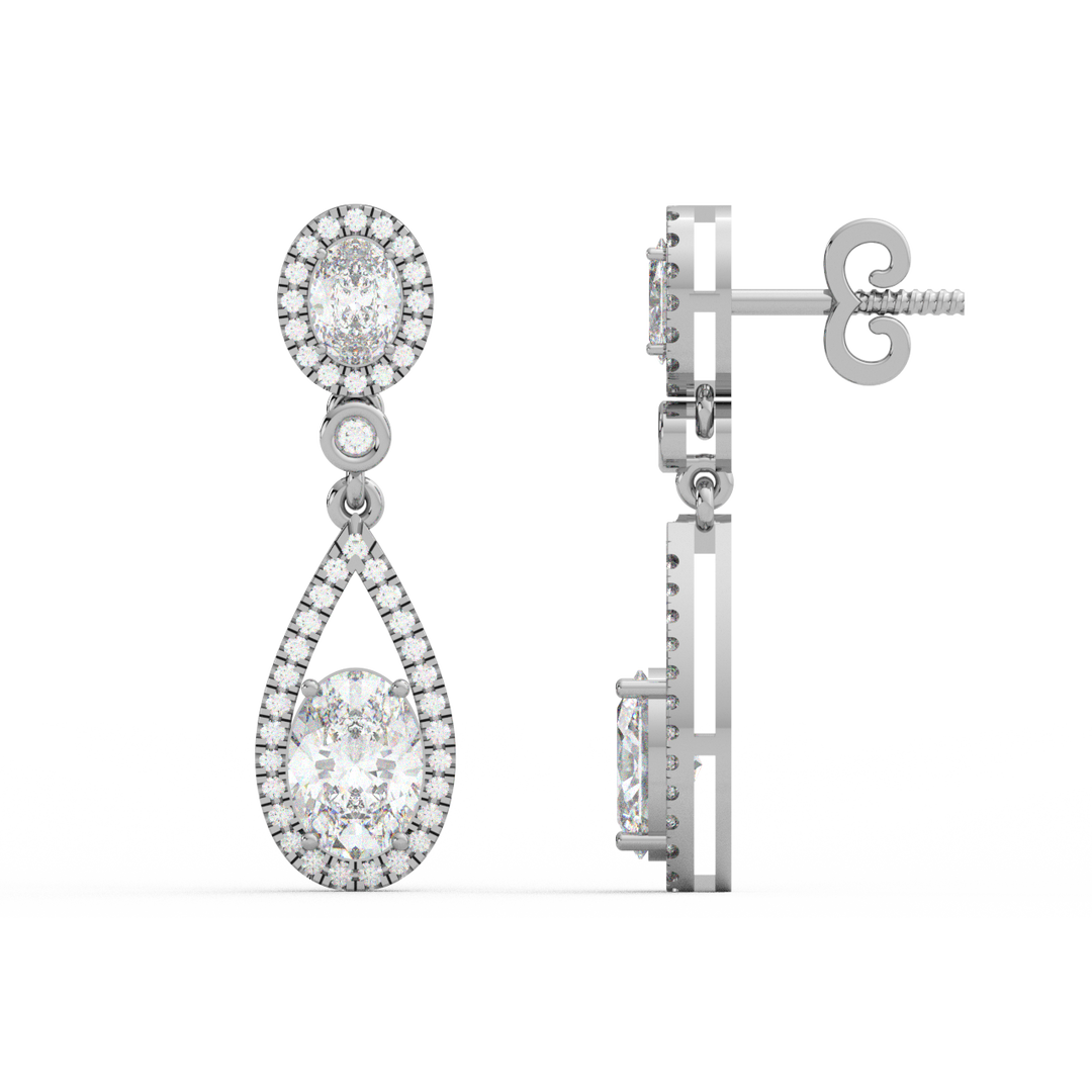 Brilliant Cut Lab Grown Diamond Halo Earrings By Stefee Jewels