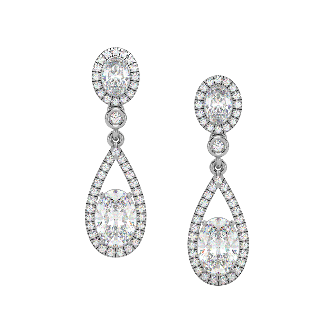 Brilliant Cut Lab Grown Diamond Halo Earrings By Stefee Jewels