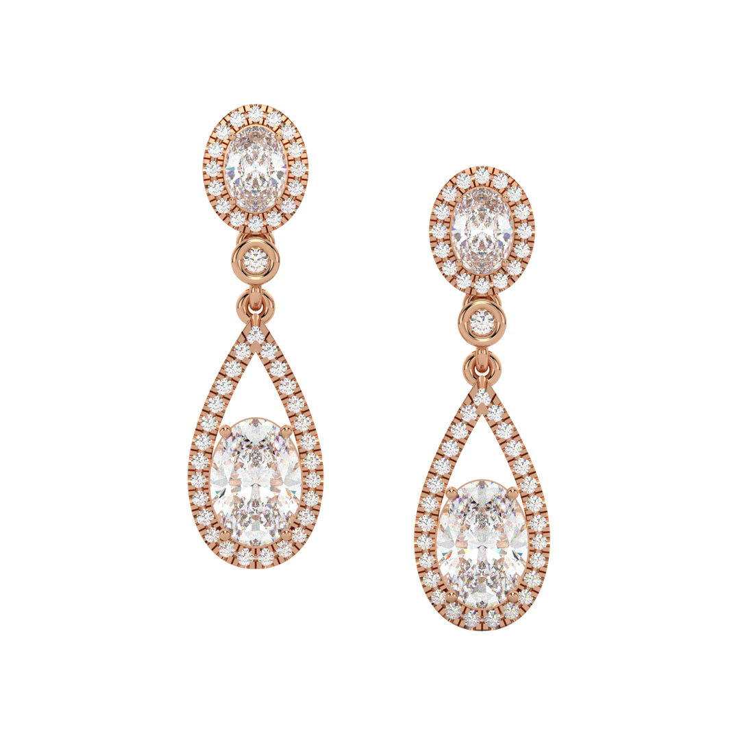 Brilliant Cut Lab Grown Diamond Halo Earrings By Stefee Jewels