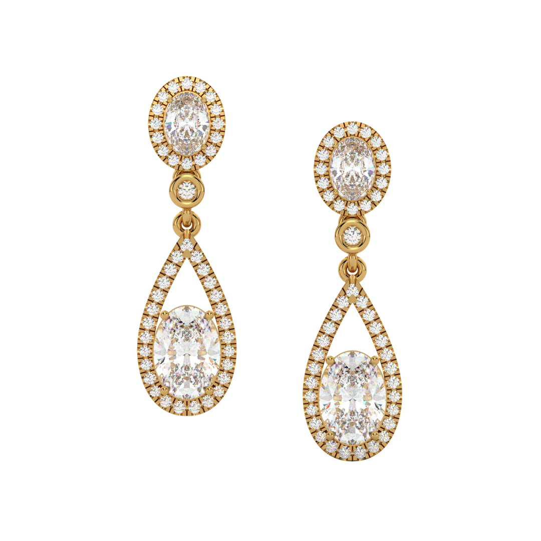 Brilliant Cut Lab Grown Diamond Halo Earrings By Stefee Jewels