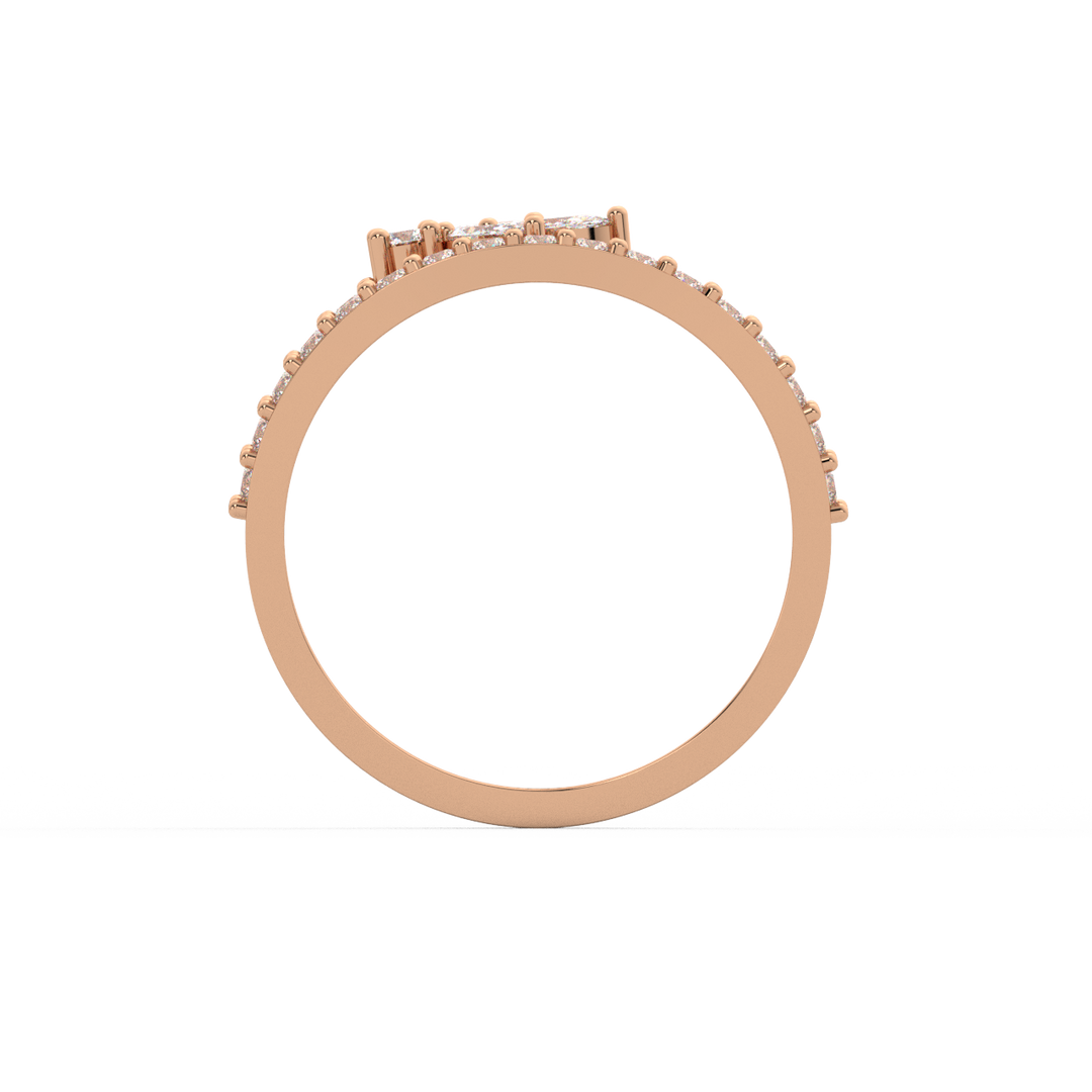 Spiral Left Petal Lab Grown Diamond Ring by Stefee Jewels