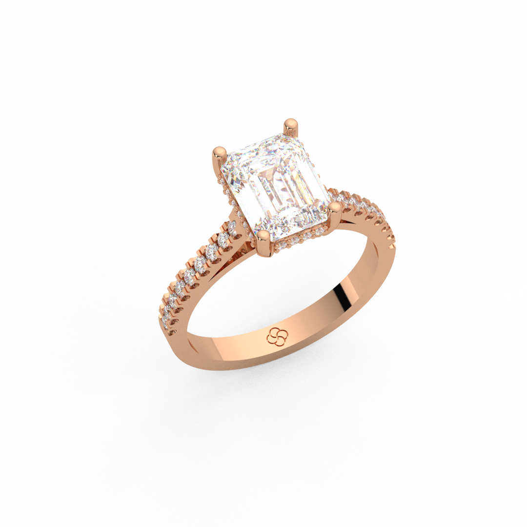 Emerald-Cut  Lab Grown Diamond  Ring by Stefee Jewels